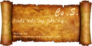 Csákány Sára névjegykártya
