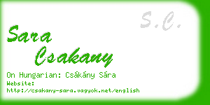 sara csakany business card